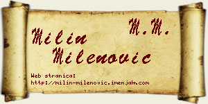 Milin Milenović vizit kartica